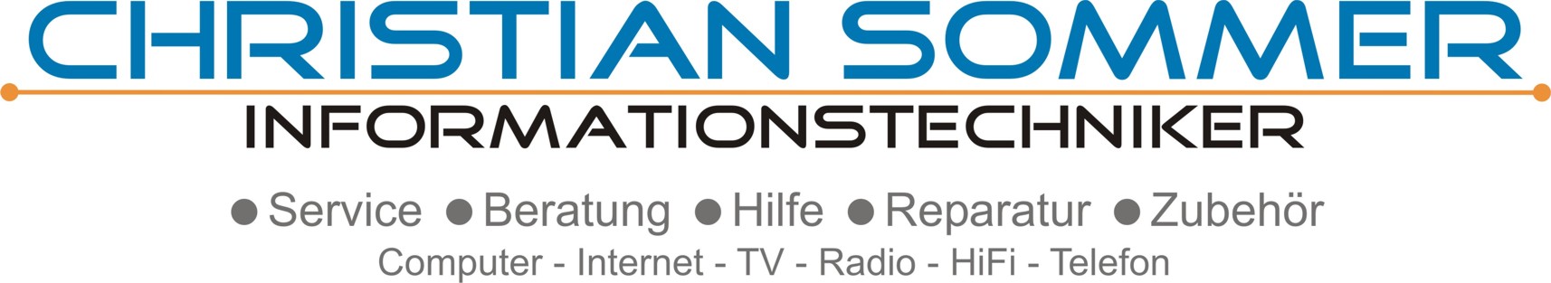 Logo - Christian Sommer - Informationstechniker - Service Beratung Hilfe Zubehör Webdesign Computer Internet TV Radio HiFi